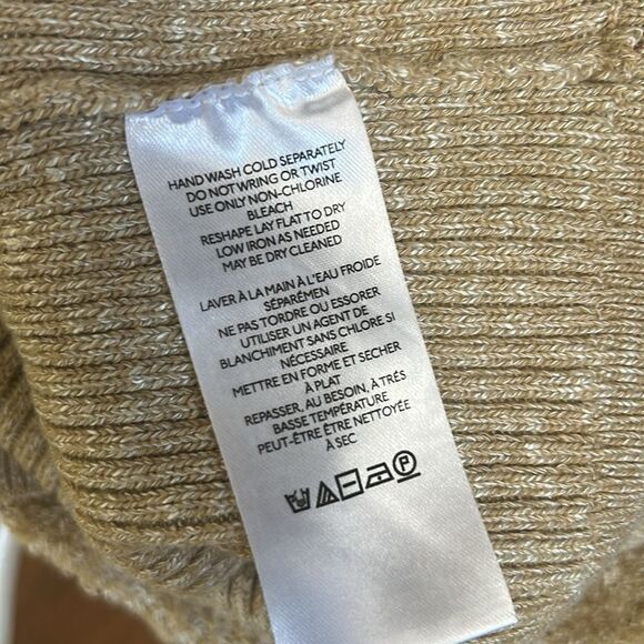 Anthropologie Sweater Lace Sleeves Faux Wrap Beige Boho Romantic small - Picture 8 of 10